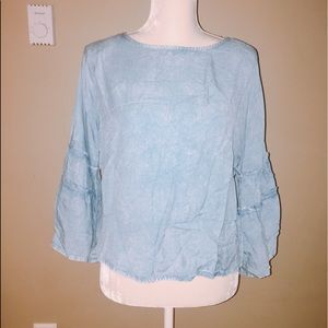 Denim Bell Sleeved Top